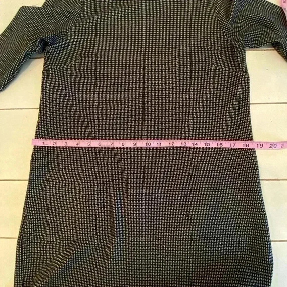 Ponte Knit Dress Womens Size S Petite Black White 3/4 Sleeve Pockets - Picture 11 of 16